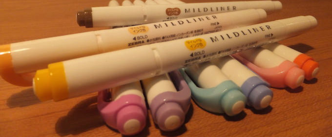 MILDLINER(マイルドライナー)は蛍光ペンだけどチカチカしない色。目にやさしいマイルド色で彩ってみる – げんきざっくざく