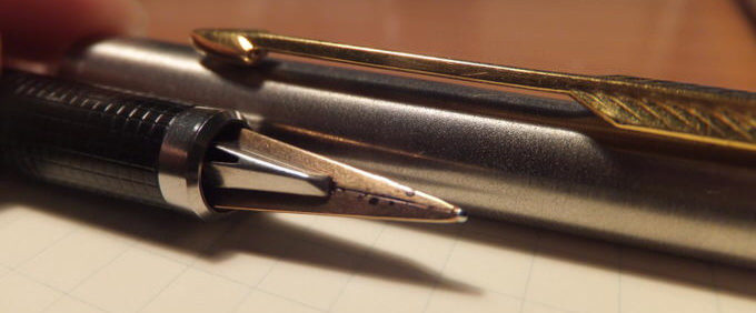 両刀派万年筆 PARKER180(パーカー) 1980年初頭には両面筆記が標準装備 ...